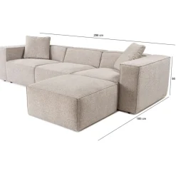 Divaanisohva Linento Furniture Lora, 3-istuttava, oikea