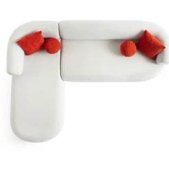 Divaanisohva Linento Furniture Roma, 3-istuttava, vasen, valkoinen