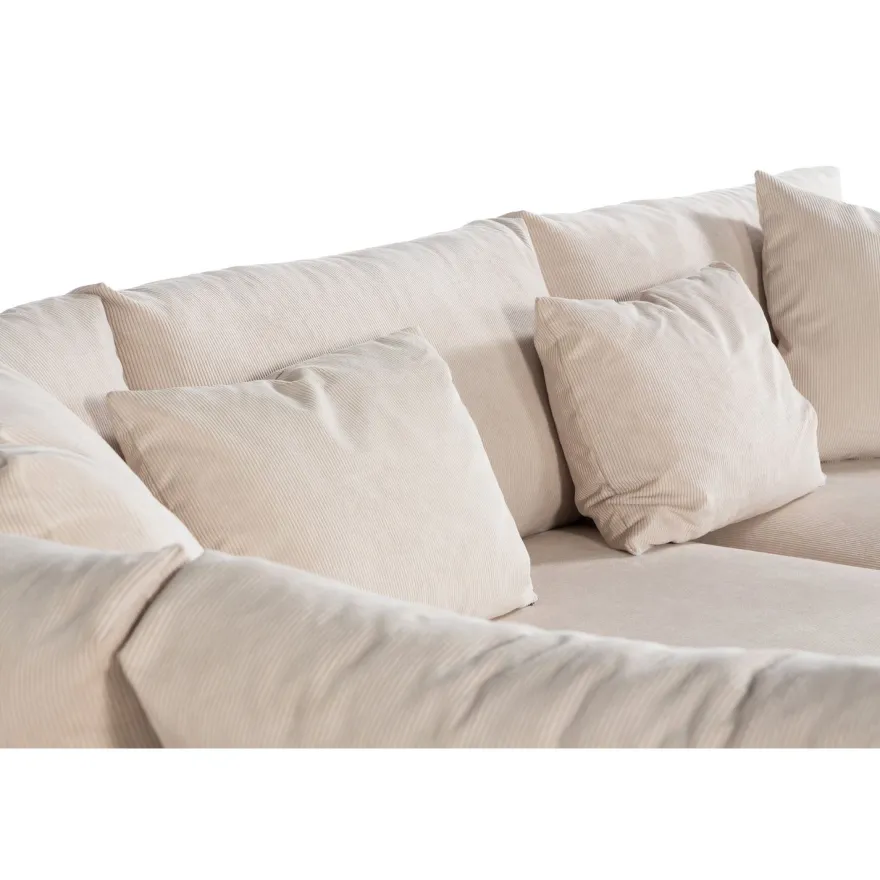 Divaanisohva Menard, 4-istuttava, vasenkätinen L-muotoinen, rahi, Manchester-kangas, beige (00764)