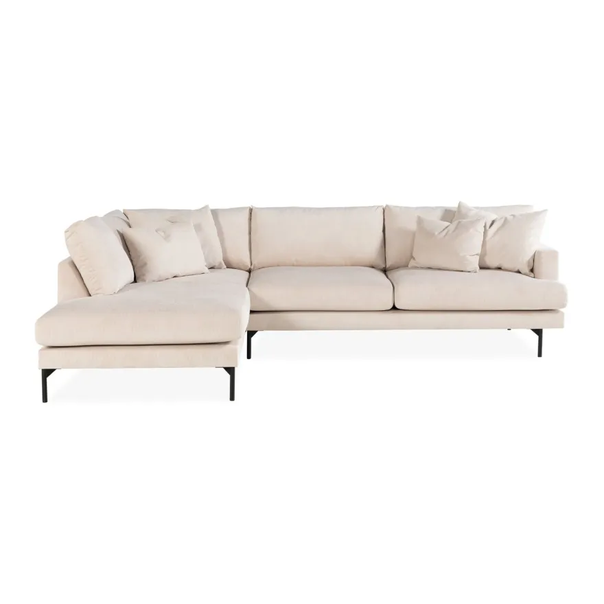Divaanisohva Menard, 4-istuttava, vasenkätinen L-muotoinen, rahi, Manchester-kangas, beige (00764)