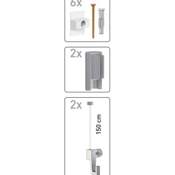Easy-Seinälistaset Pisla valkoinen/maalattu 200cm