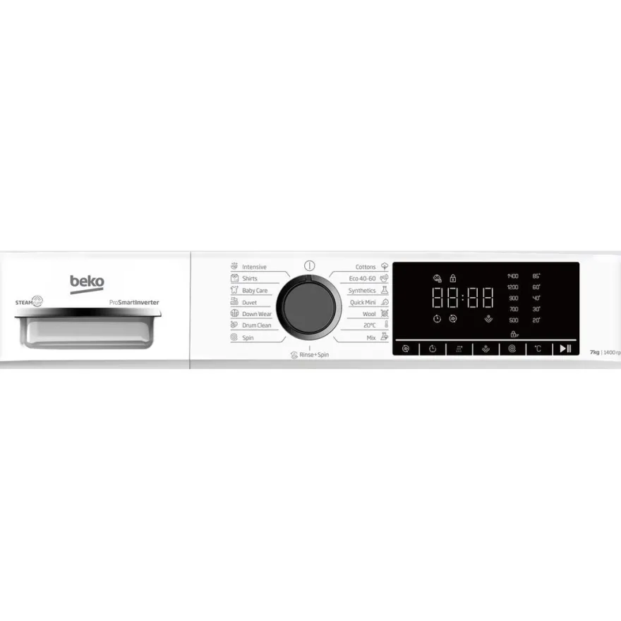 Edestä täytettävä pesukone Beko B1WFM2741WBEE, 60cm, valkoinen