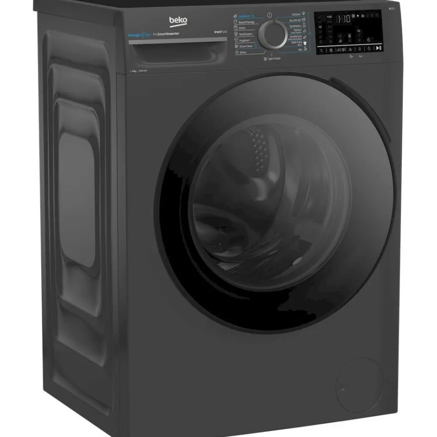 Edestä täytettävä pyykinpesukone Beko BM3WFSU48415AD, 60cm, antrasiitti
