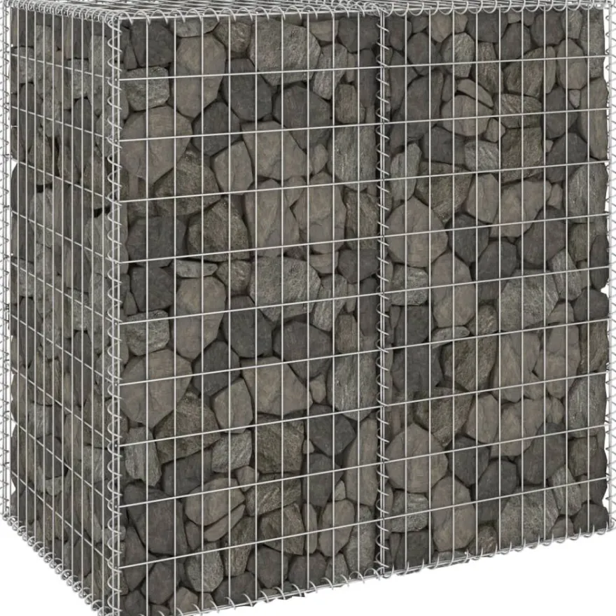 Gabion-kivikori kansilla galvanoitu teräs 100x60x100 cm
