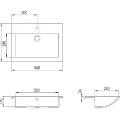 Graniittiallas 600x450x120mm valkoinen