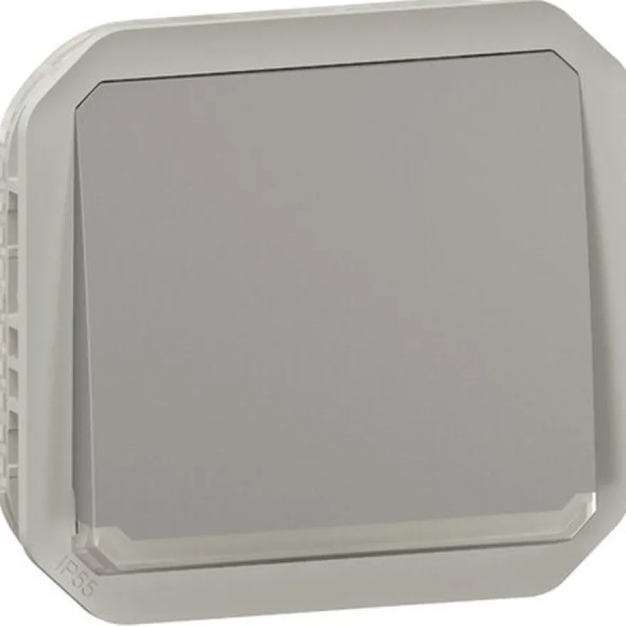 Hakuvalollinen painikemekanismi Legrand Plexo 1 NO 10 A IP55, harmaa