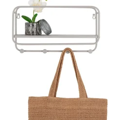 Hattuhylly ja naulakko House Nordic Feira, 45x15x25c, viileä harmaa