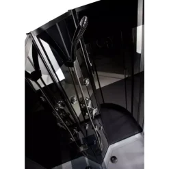 Hierova suihkukaappi Harma Black Onyx, 85 x 85 x 220 cm, kirkas lasi, avoin yläosa