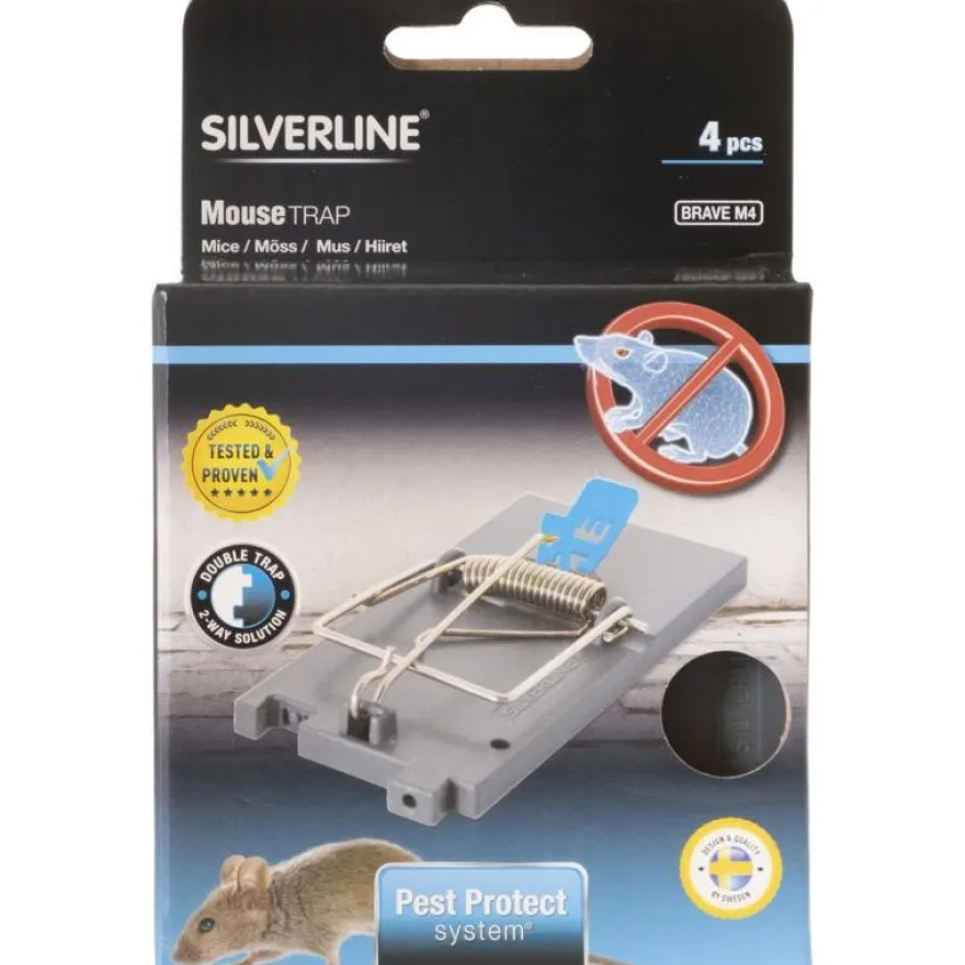 Hiirenloukku Silverline, brave m4 muovi 4-pack