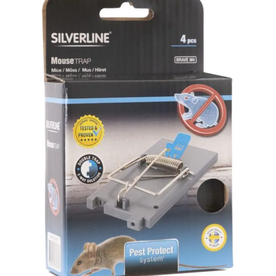 Hiirenloukku Silverline, brave m4 muovi 4-pack