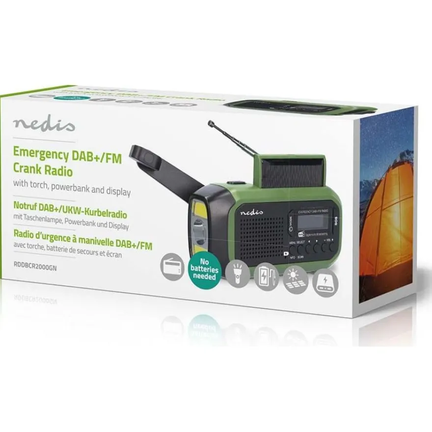 Hätäradio Nedis RDDBCR2000GN DAB+/FM