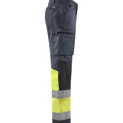 Huomiohousut Blåkläder 1551 Highvis Stretch, harmaa/huomiokeltainen