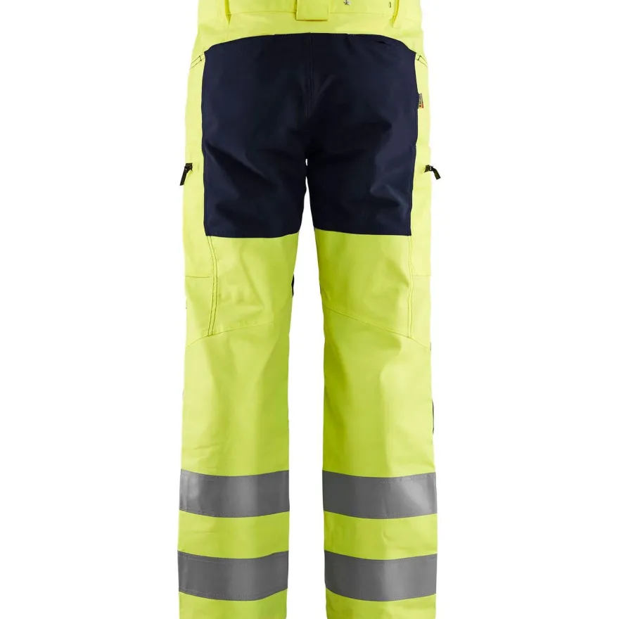 Huomiohousut Blåkläder 1585 Highvis Stretch, huomiokeltainen/musta