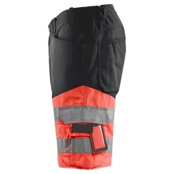 Huomioshortsit Blåkläder 1541 Highvis Stretch, musta/huomiopunainen