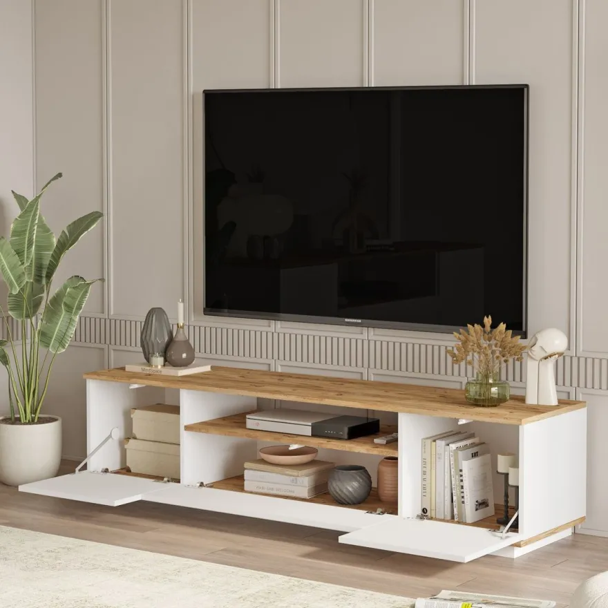 Huonekalusetti Linento Furniture FR19-AW mänty/valkoinen