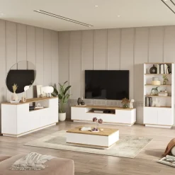 Huonekalusetti Linento Furniture FR19-AW mänty/valkoinen