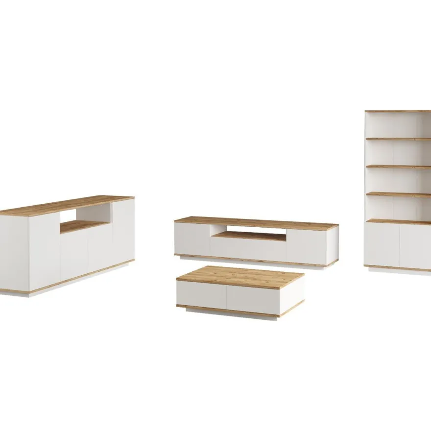Huonekalusetti Linento Furniture FR19-AW mänty/valkoinen