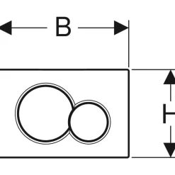 Huuhtelupainike, Geberit Sigma01, 2-H, kromattu, mattakromattu, Verkkokaupan poistotuote