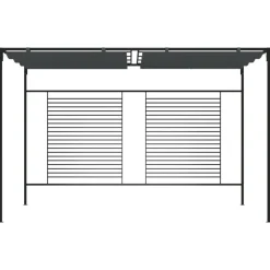 Huvimaja sisäänvedettävällä katolla 4x3x2,3m 180g/m², eri värejä
