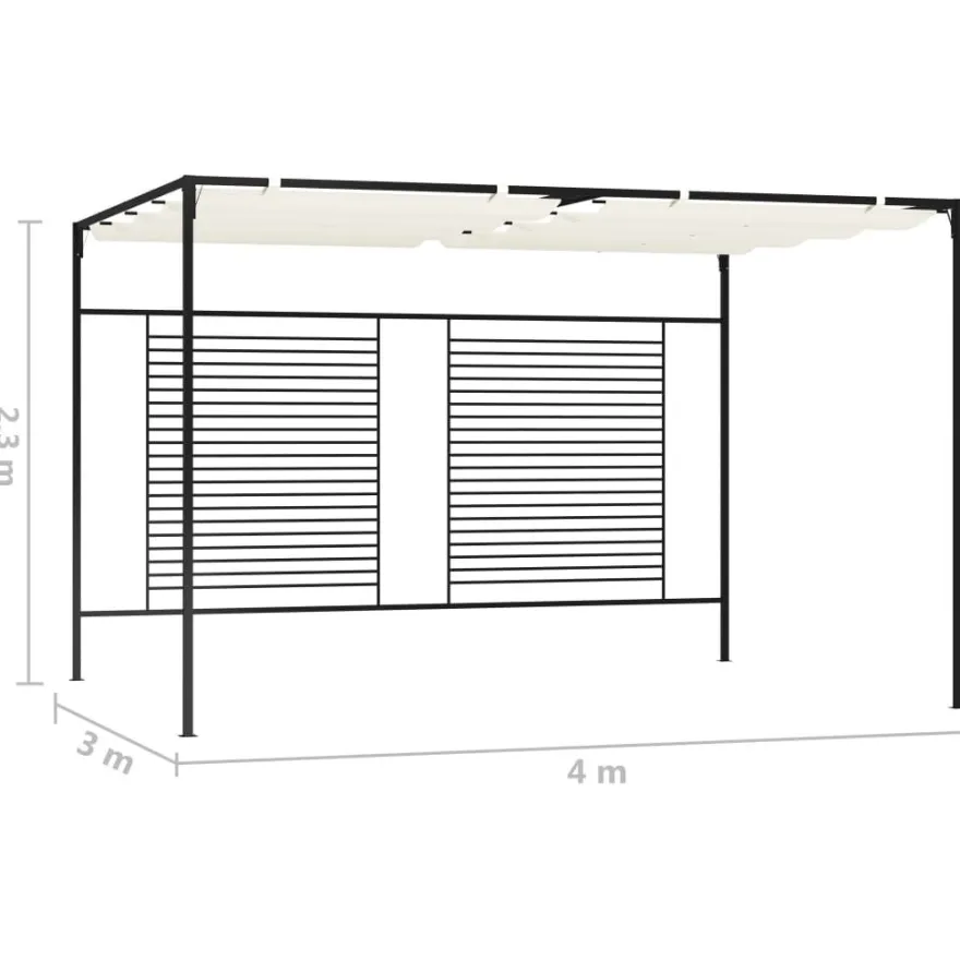Huvimaja sisäänvedettävällä katolla 4x3x2,3m 180g/m², eri värejä