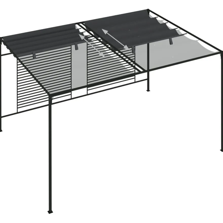 Huvimaja sisäänvedettävällä katolla 4x3x2,3m 180g/m², eri värejä