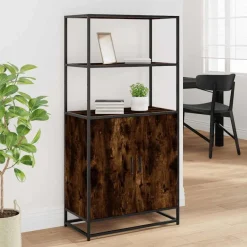 Hyllykkö/Kaappi 68x35x139 cm, suunniteltu puu ja metalli, eri värejä (42146)