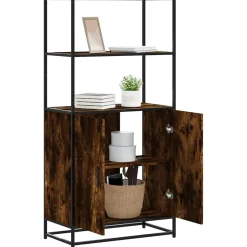 Hyllykkö/Kaappi 68x35x139 cm, suunniteltu puu ja metalli, eri värejä (42146)