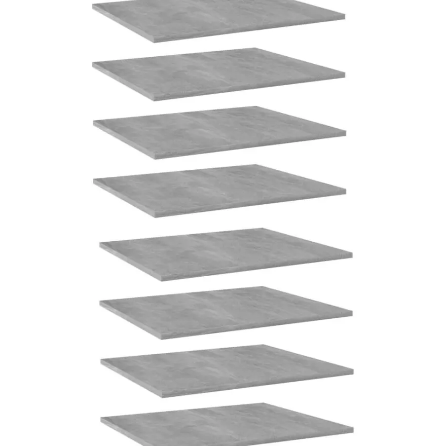 Hyllylevyt 8 kpl betoninharmaa 60x50x1,5 cm lastulevy