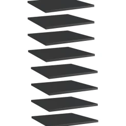 Hyllylevyt 8 kpl korkeakiilto musta 40x40x1,5 cm