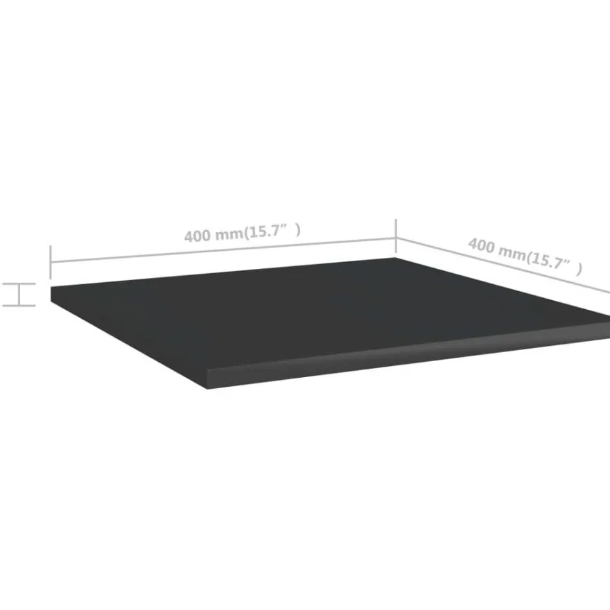 Hyllylevyt 8 kpl korkeakiilto musta 40x40x1,5 cm