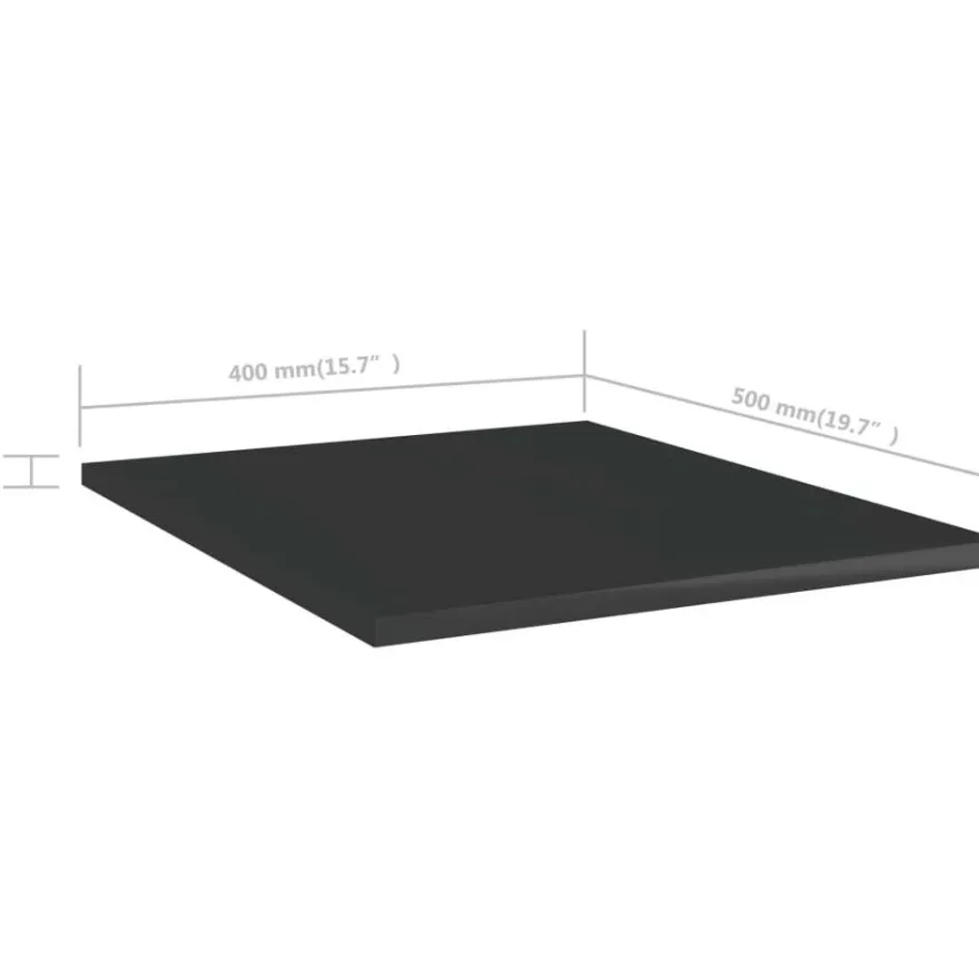 Hyllylevyt 8 kpl korkeakiilto musta 40x50x1,5 cm