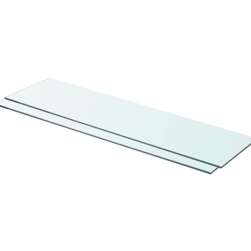 Hyllyt 2 kpl, kirkas lasi, 80x20 cm