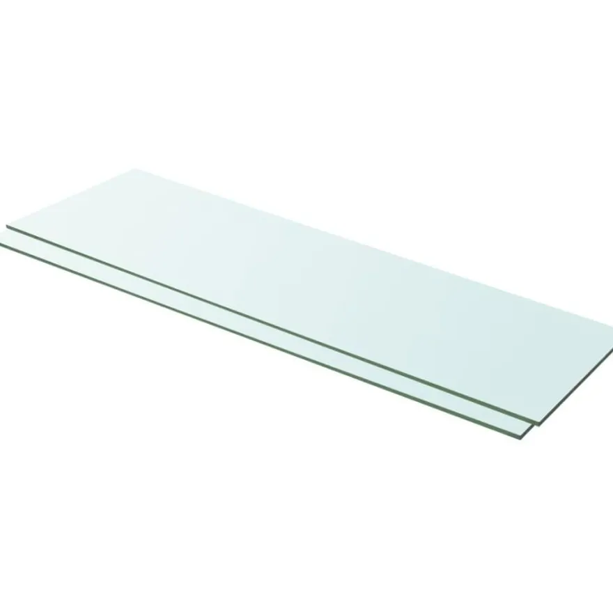 Hyllyt 2 kpl, kirkas lasi, 100x30 cm
