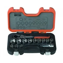 Hylsysarja Bahco S140T, läpimenevä, 10-24mm, 14 osaa