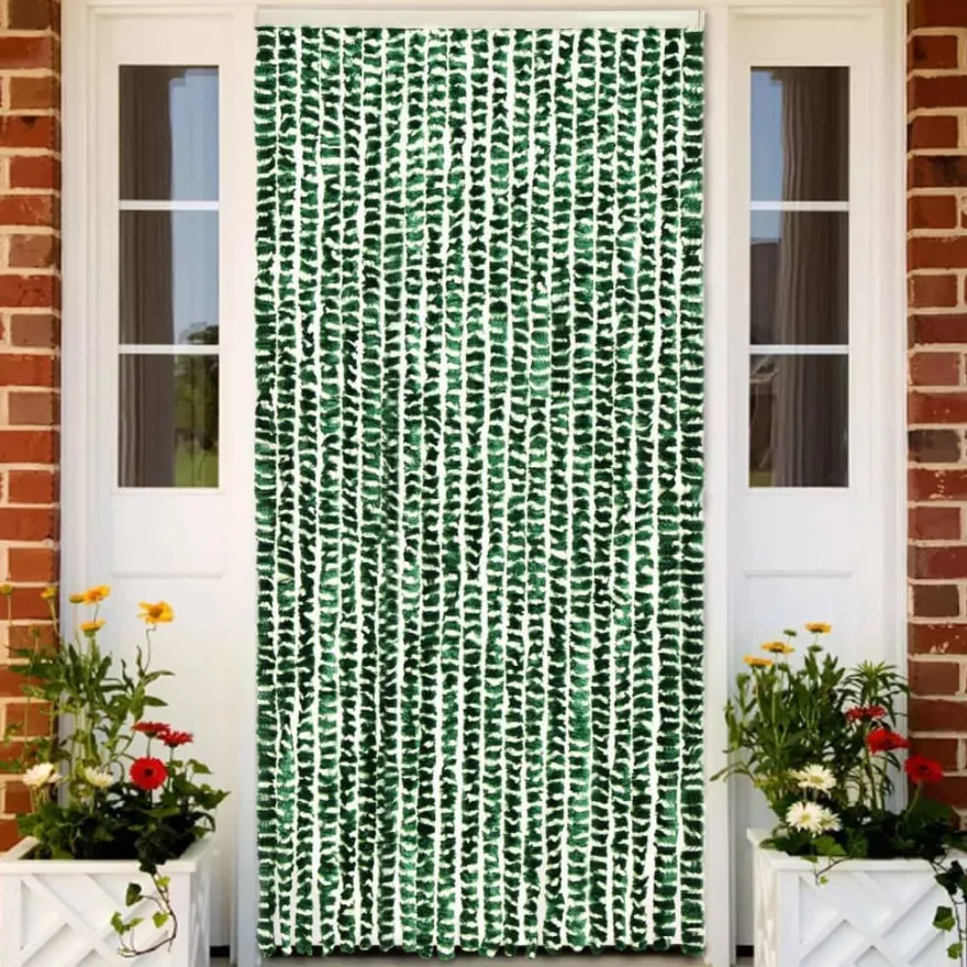 Hyönteisverho vihreä ja valkoinen 90x220 cm chenille