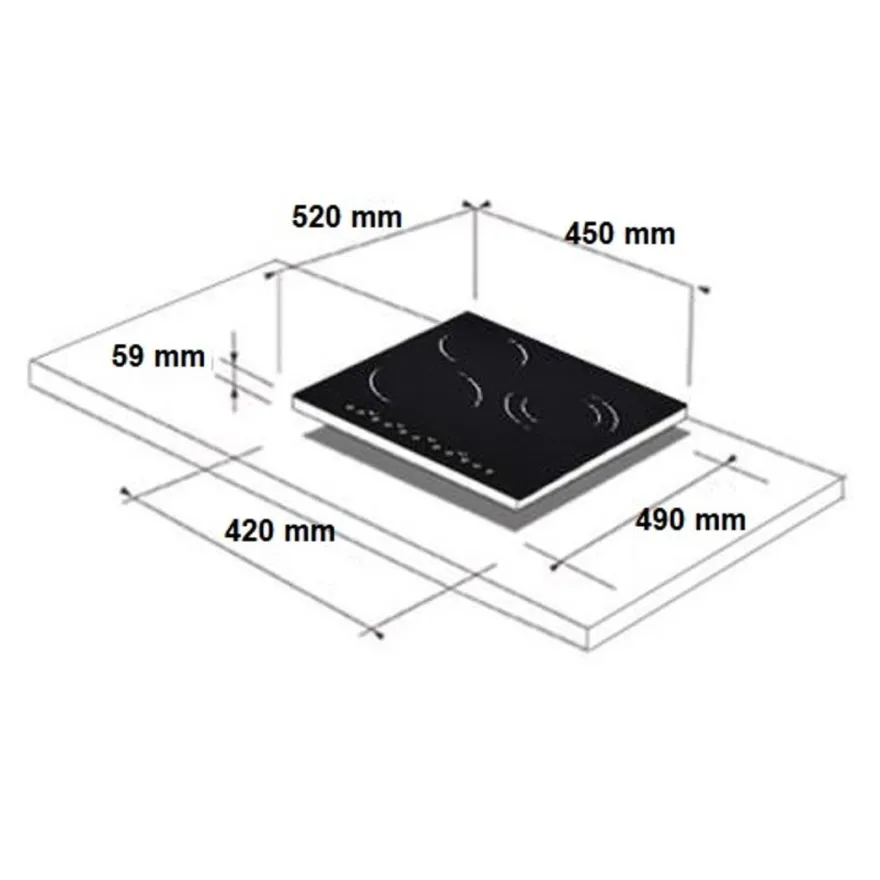 Induktioliesitaso Schlosser BF57134BWH, 45cm, valkoinen