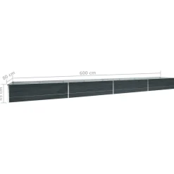 Istutuslaatikko galv. teräs 600x80x45 cm antrasiitti