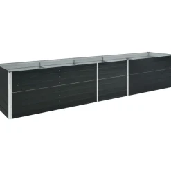 Istutuslaatikko galv. teräs 400x80x45 cm antrasiitti