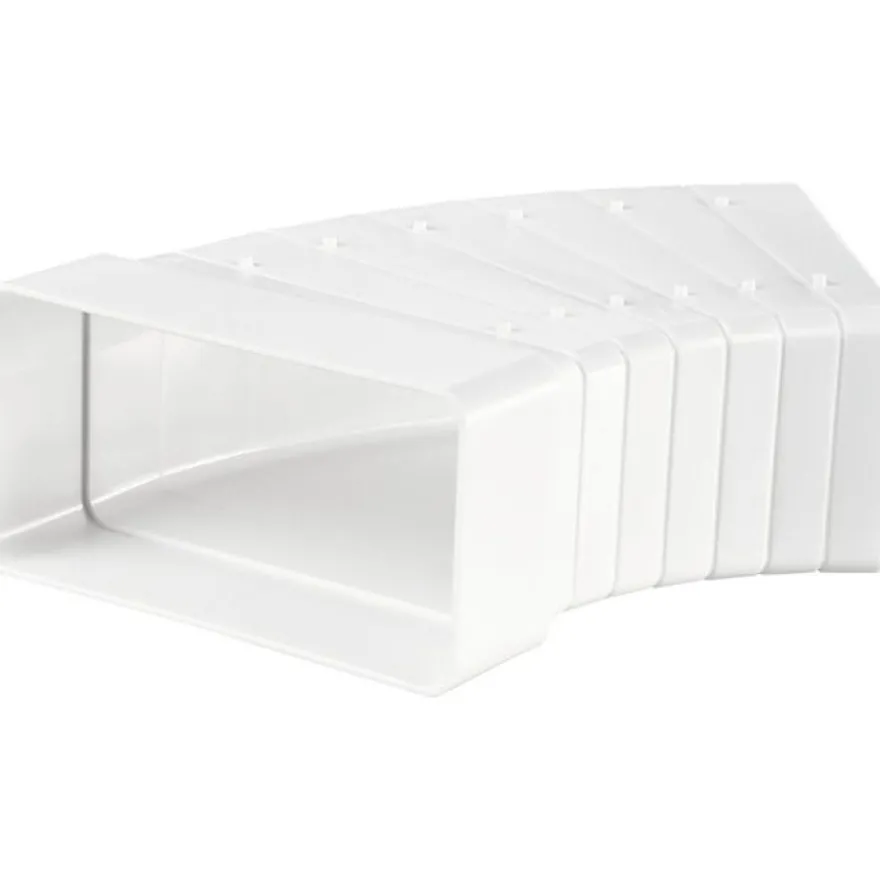 IV-kanavan käyrä Airsec 55x110 mm, 0-45°, horisontaalinen, muovi