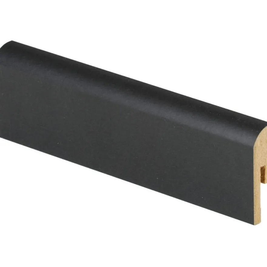 Jalkalista Maler R10 Pyörre, 12x42x2750mm, MDF, tumma harmaa