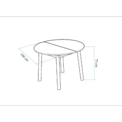 Jatkettava ruokapöytä Linento Furniture Oliver, eri värejä