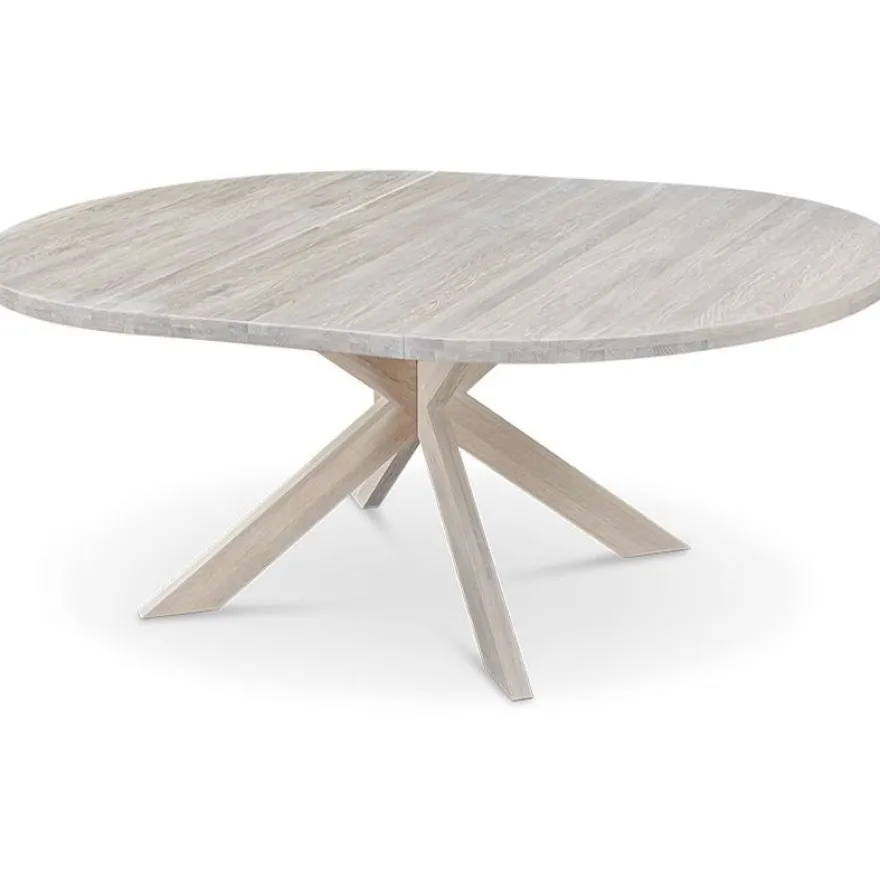 Jatkettava ruokapöytä Stenexpo Slite Ø140/180x140cm valkoöljytty tammi