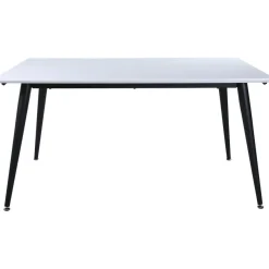 Jatkettava ruokapöytä Venture Home Jimmy, 150x90cm, valkoinen/musta