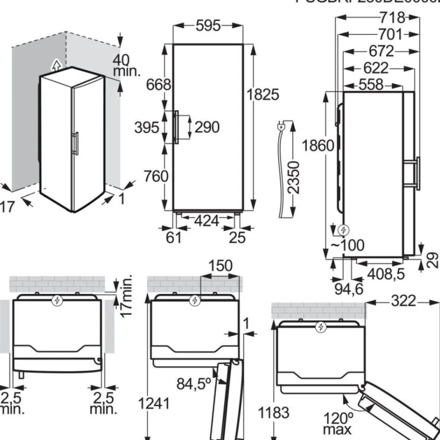 Jääkaappi ja pakastin Electrolux Series 600 ERS3DE39K EUT6NE28K, 119cm, 395/280 l, musta