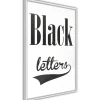 Juliste Artgeist Black Letters, kehyksillä, eri kokoja