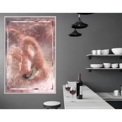 Juliste Artgeist Space Flamingo, kehyksillä, eri kokoja