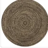 Juuttimatto, Ø90cm, käsinkudottu, musta/luonnollinen kuvio