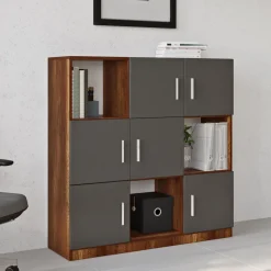 Kaapisto Linento Furniture VO7, tummanruskea/harmaa