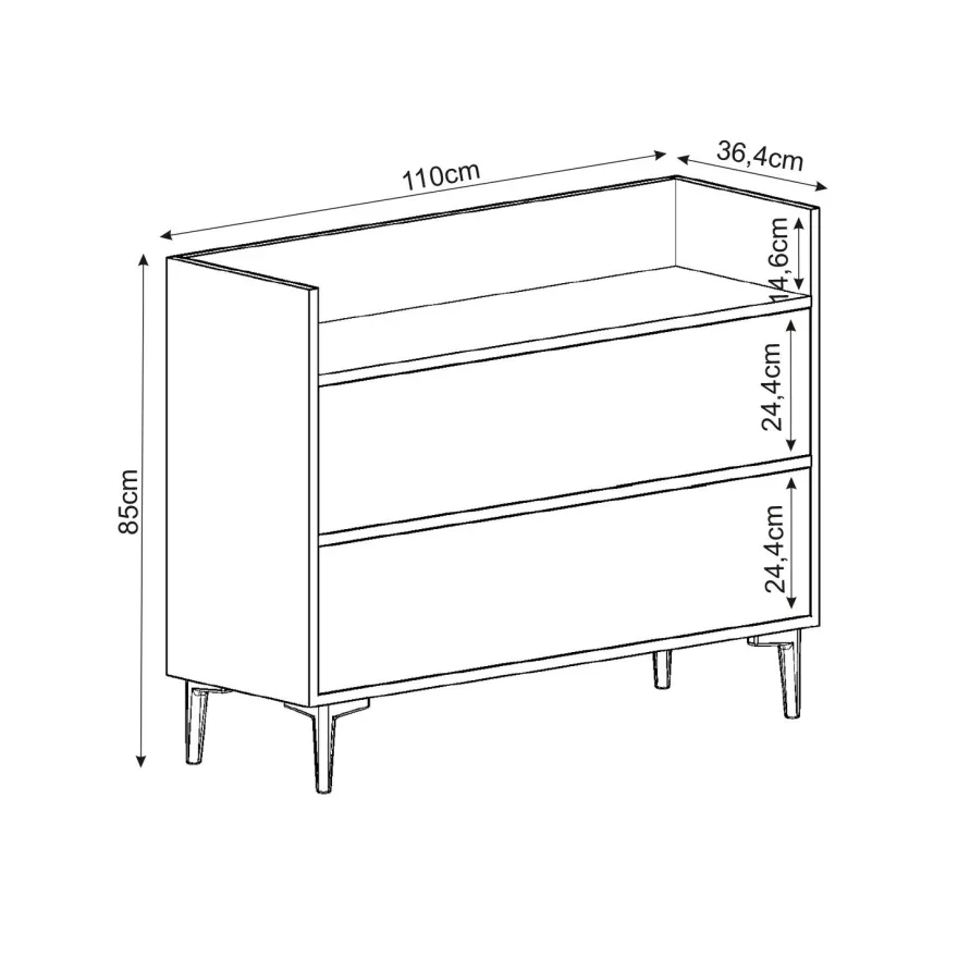 Kaappi Linento Furniture Gale, antrasiitti