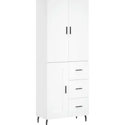 Kaappi valkoinen 69,5x34x180 cm tekninen puu (96027)